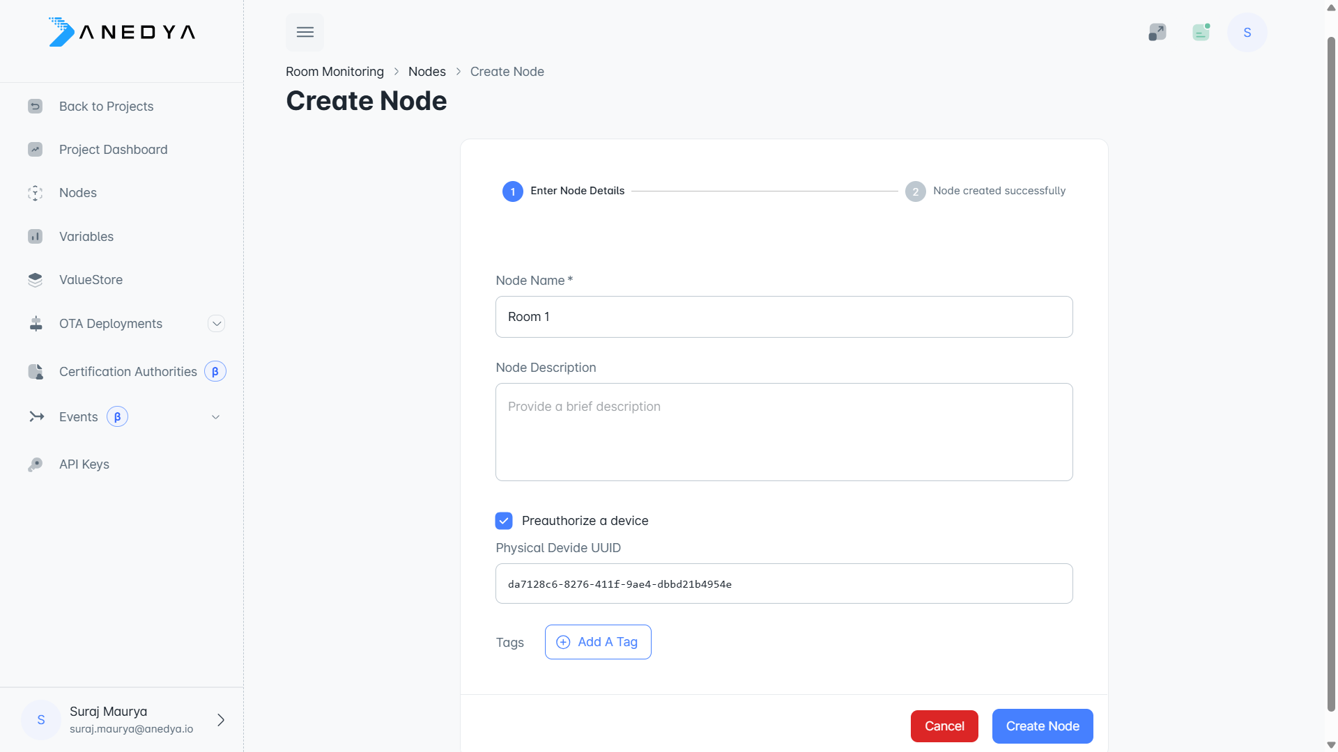 Create new node